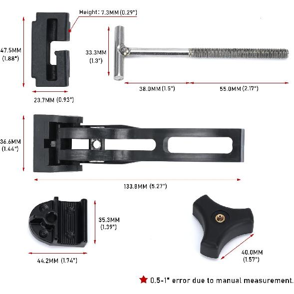 Truck Tonneau Cover Replacement Tallation Accessory For Hard Tri-Fold Tonneau Cover Include Rear Clamp Front Clamp T-Bolts