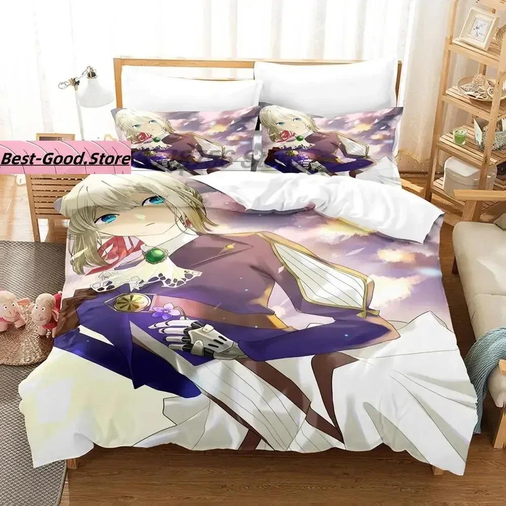 

Violet Evergarden Beding Set Single Twin Ful Quen King-Sized Dimensionsd Dimensions Bed Linen Set Aldult Kid Bedrom Duvetcover Sets 3D Anime bed shet 100*200cm Single
