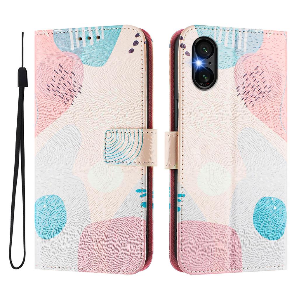 Color Puzzle Luxury Painted Leather Case Wallet Book Style Cover for Sony Xperia 5 IV / 10 IV ,Xperia 1 V / 5 V / 10 V,Xperia 1 VI,5 VI,10 VI.
