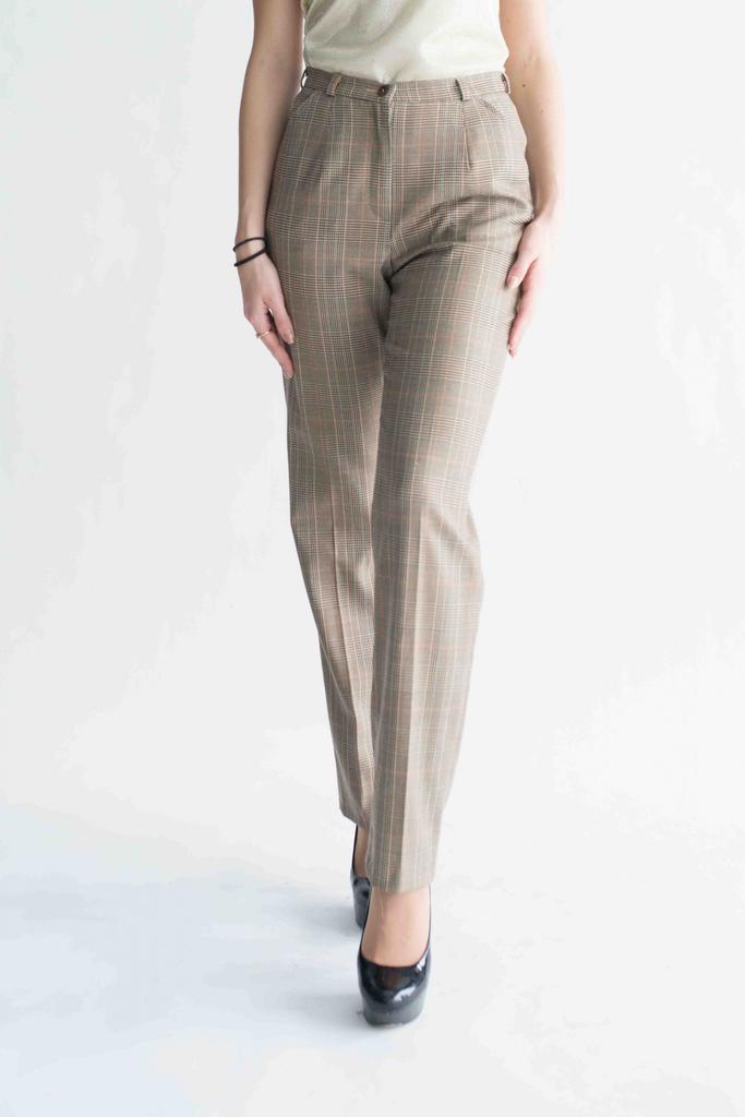 Pantalón recto de cuadros