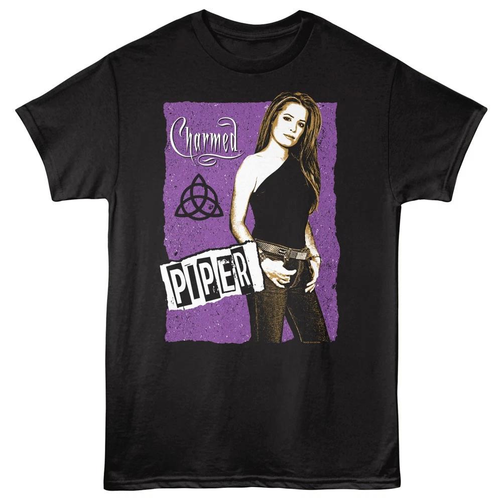 Charmed Fantasy Drama TV Show Piper Purple Contrast Photo Men s T shirt S