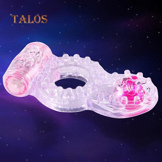 Vibrating Penis Rings Clit Dual Cock Ring Stretchy Delay Sex Toys for Men Adults Products