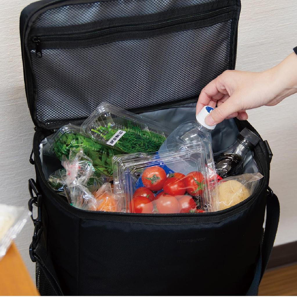 CB Japan Nákupní vozík Velká kapacita 20L Taška 2WAY Design Nosnost 15kg Chladicí nákupní vozík manévrovací Vozík/Přes rameno