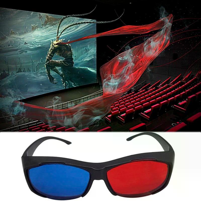 Hot sale 1PC Red Blue 3D Glasses Black Frame For Dimensional Anaglyph TV Movie DVD Game