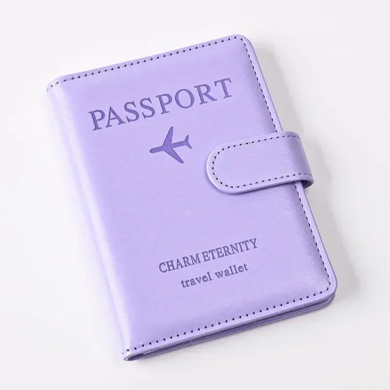 PU Leather Passport Cover Multi Card Slots ID Card Holder Document Cover Passport Holder Ticket Clip Travel Accessories Wallets