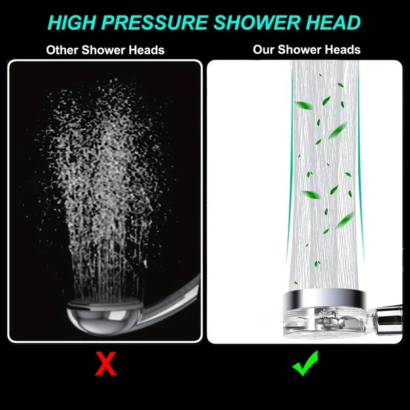 360° Rotating Turbine Fan Handheld Shower Head High Pressure Water Saving Spray Shower Filter Bathroom Accessories