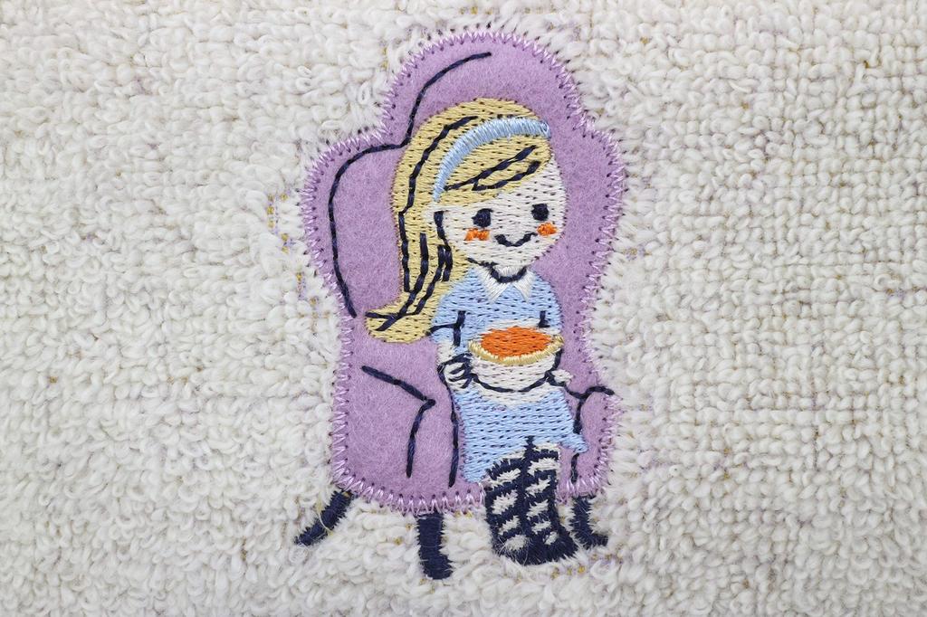 Marushin Karel Capek Tea Shop Hand Alice in the Flower 34 x 36 Product 3705016000 Towel, Garden, cm, 100% Cotton, No-Twist Yarn, Number