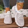 Shoes: Women's 2025 Summer New Casual Sneakers: Fly-Woven Mesh, Breathable, Lightweight, Soft Soles, Versatile Lace-Up Single Shoes