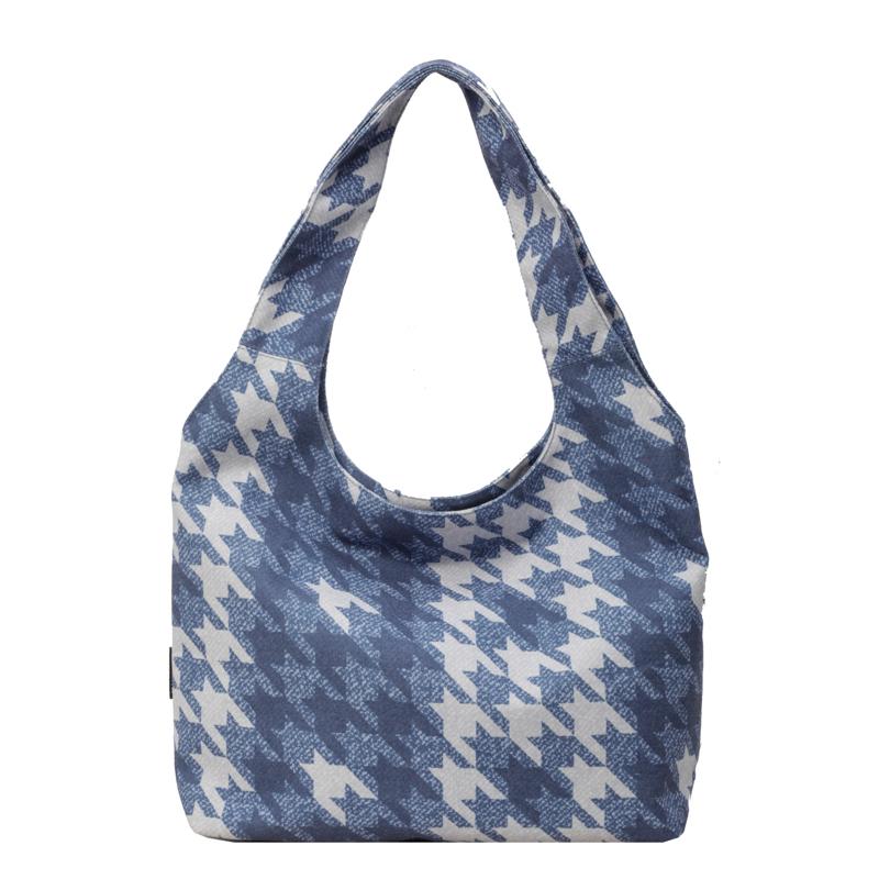 Block Color Tote Bag Women's Large Capacity Student Class Bag Simple Crossbody Portable Underarm Bag