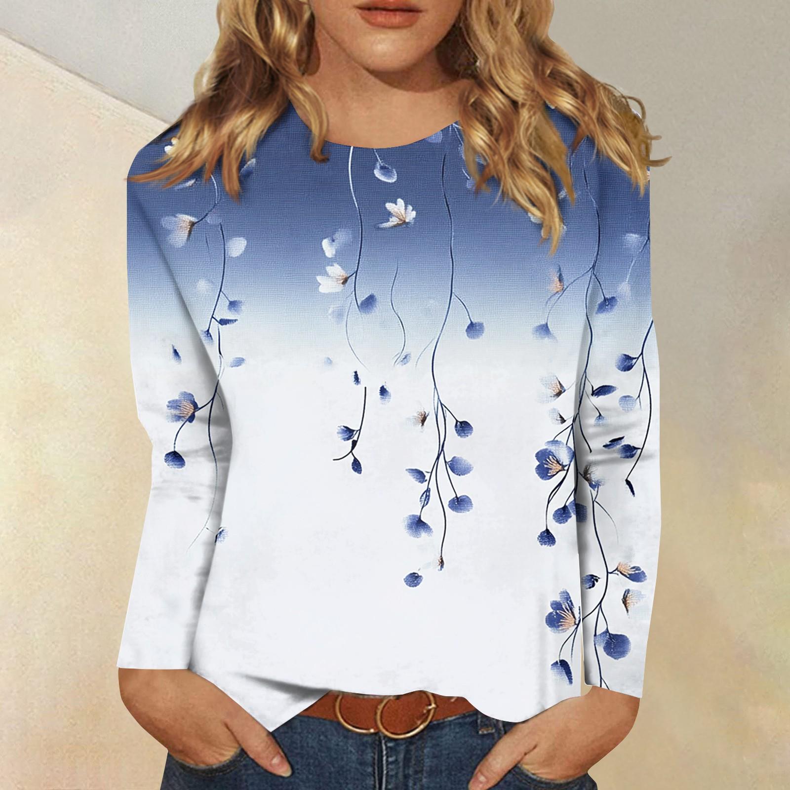 

Женская повседневная футболка с круглым вырезом и длинным рукавом с 3D-принтом, весенняя и летняя футболка, топы, футболки XXXXXL