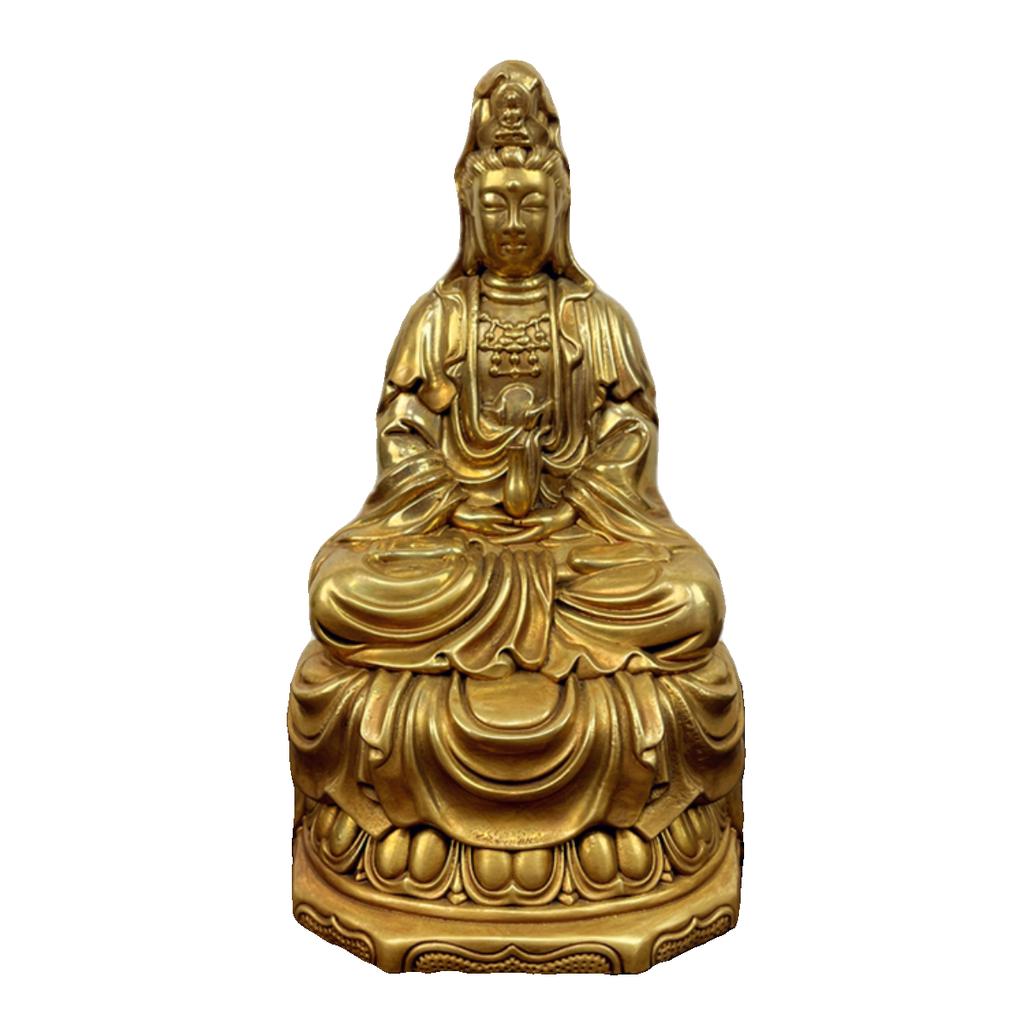 Household Worship Brass Guanyin Bodhisattva Buddha Statue Guanyin Bronze Statue Decoration