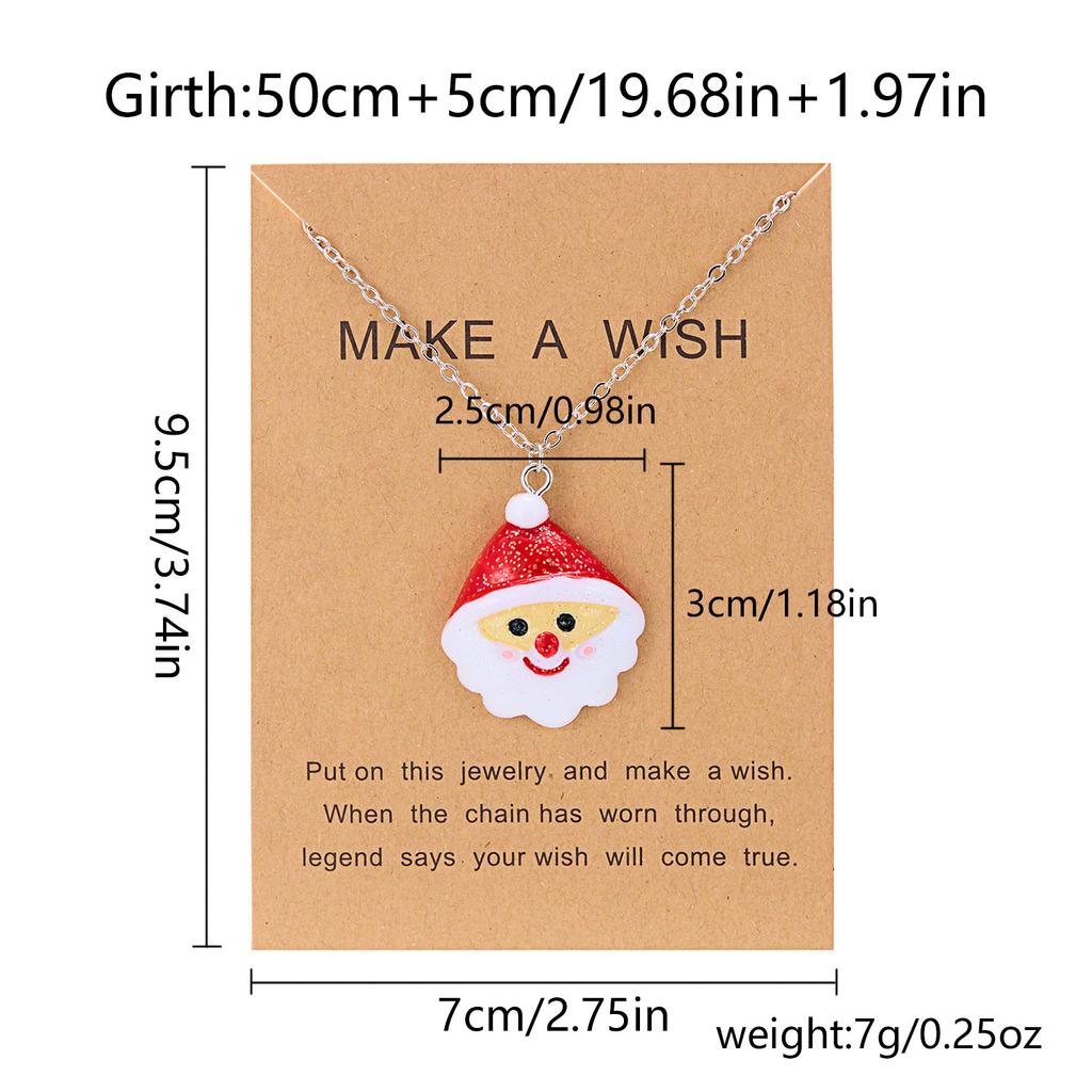 Christmas Resin Pendant Christmas Resin Snowman Pendant Necklace Versatile Christmas Gift Box Necklace Female