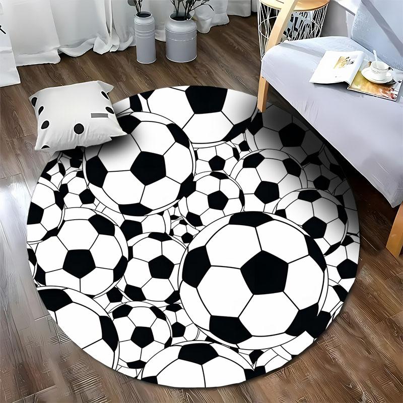 Free Shipping! Round Soccer Ball Carpet for Sports Enthusiasts' Room Round Carpet for Home Sofa Bedroom, Gift