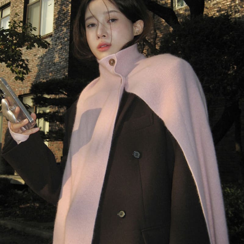 

L’H.A.S TWO-BUTTON KNIT MUFFLER_PINK FREE_H244KHL006_PK1