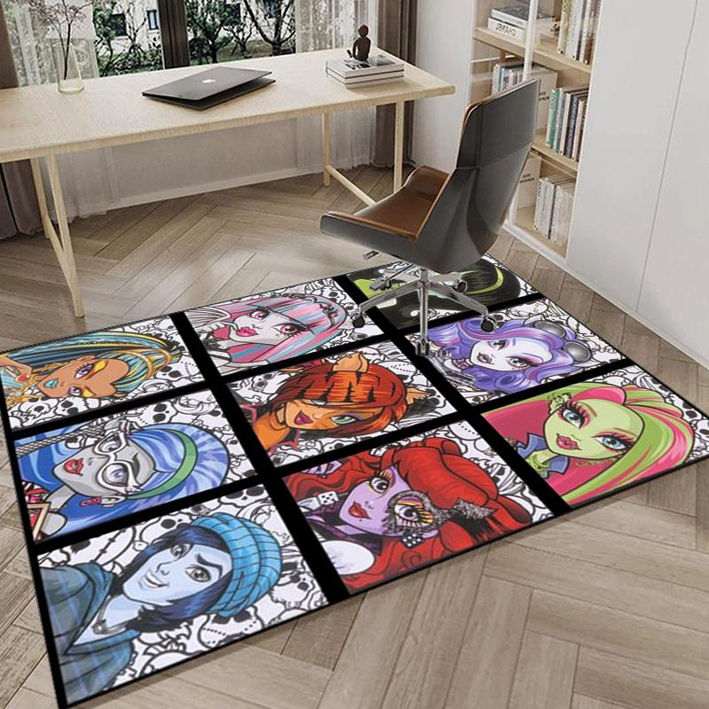 Monster-High Party Carpet, Chair Rug,Rug for Office Bedroom living rooms, Doormat decor Fan Gift Christmas Gift