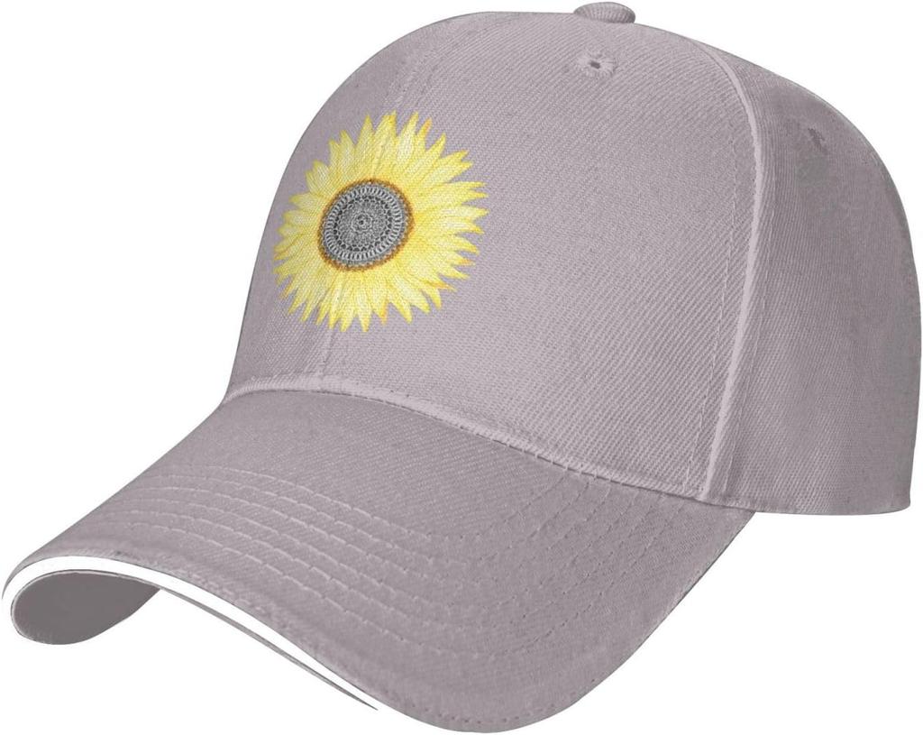 Sunflower Print Polyester Baseball Cap Casual Sun Protection Unisex Adult Trucker Hat