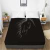 Mattress Cover Fitted Sheet With Elastic Band Bed Sheets Bedding Linens Queen King Size Bedsheet 90/150/160X200CM Black Horse