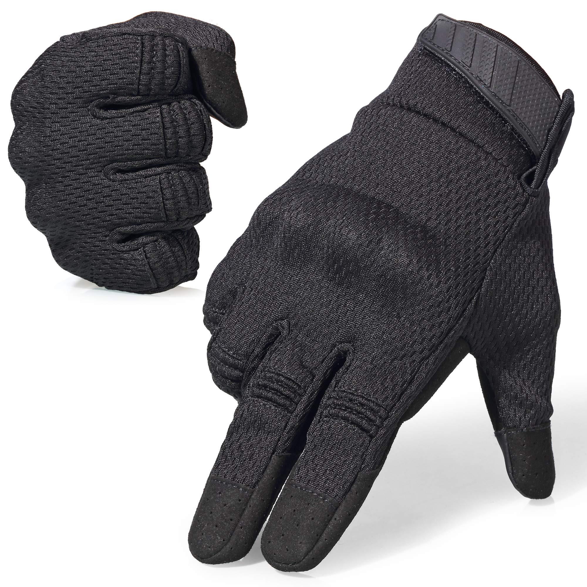 

WTACTFUL Tactical Military Motorcycle Rubber Hard Knuckle Full Finger Gloves for Touchscreen Outdoor and Military Suitable for Heavy and Black Gloves, чорний