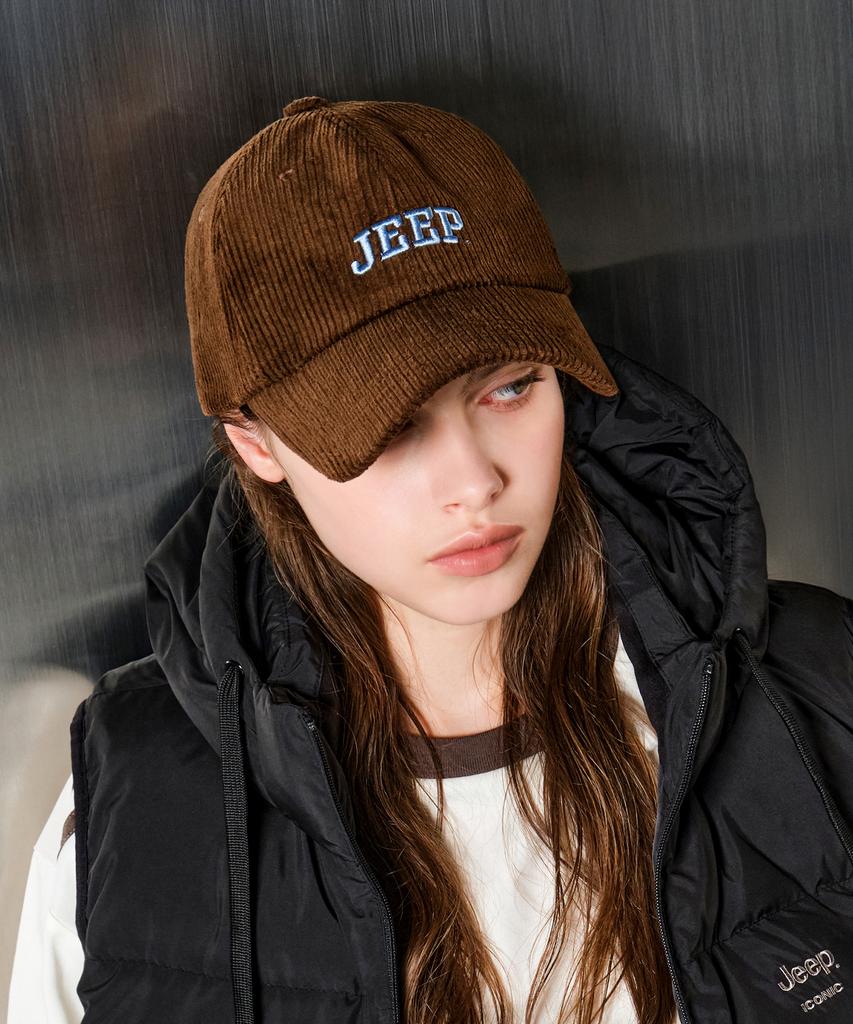 JEEP Arched Mocha Corduroy Ball Cap (Jq5Gcu199Br)