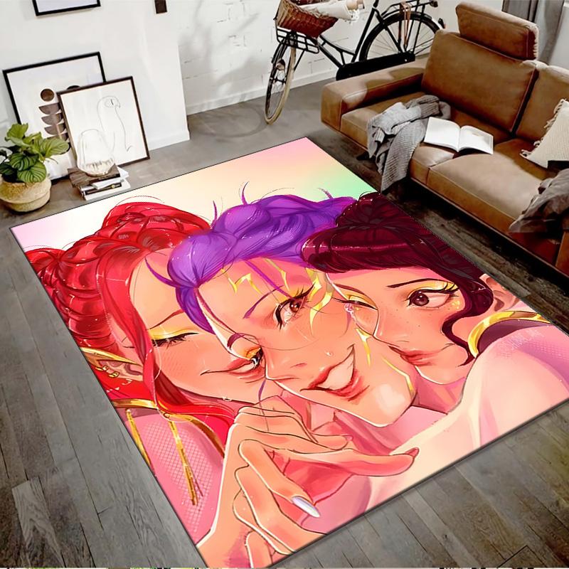 1pc KPop Demon Hunters4 Design Printed Area Rug Carpet for Bedroom Living Room Home Decor Rugs Mat Non Slip Mat Rug for Bedside
