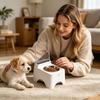 Cat Bowls Non-Slip Dustproof Feeding Station Cat Food Dish for Kitten Pet Indoor Outdoor Living Room Kitchen Home Daily