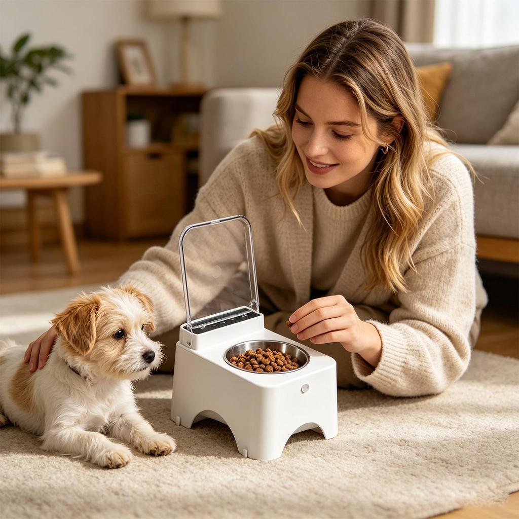 Cat Bowls Non-Slip Dustproof Feeding Station Cat Food Dish for Kitten Pet Indoor Outdoor Living Room Kitchen Home Daily