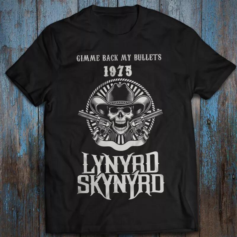 T-shirt da uomo in cotone Gimme Back My Bullets Lynyrd Skynyrd Rock Musica dal vivo