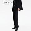 MO&Co. Women's Wool Blend High-Waist Pleated Straight-Leg Trousers