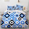 3D Printed Blue Evil Eye Bedding Sets,Girls Bed Supplies Set Duvet Cover Bed Comforter Set Bedding Set