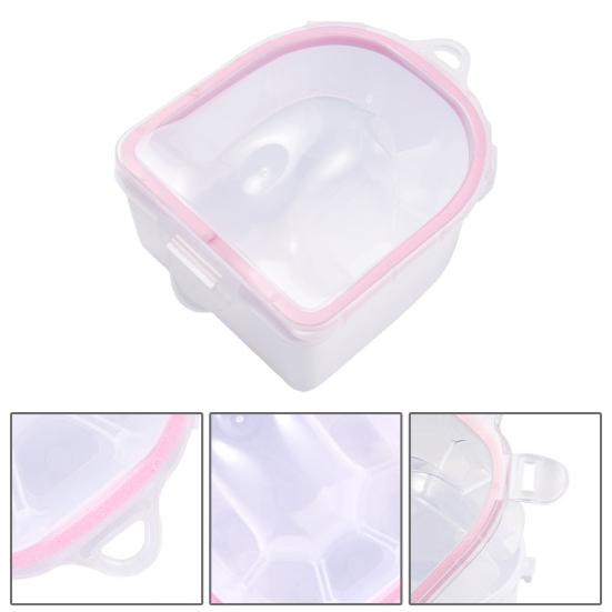 Nail Soaking Bowl with Cuticle Pusher Removable Double Layers Groove Design Hanging Hole Manicure Tool Soak Off Gel Polish Remover Bowl Salon Use