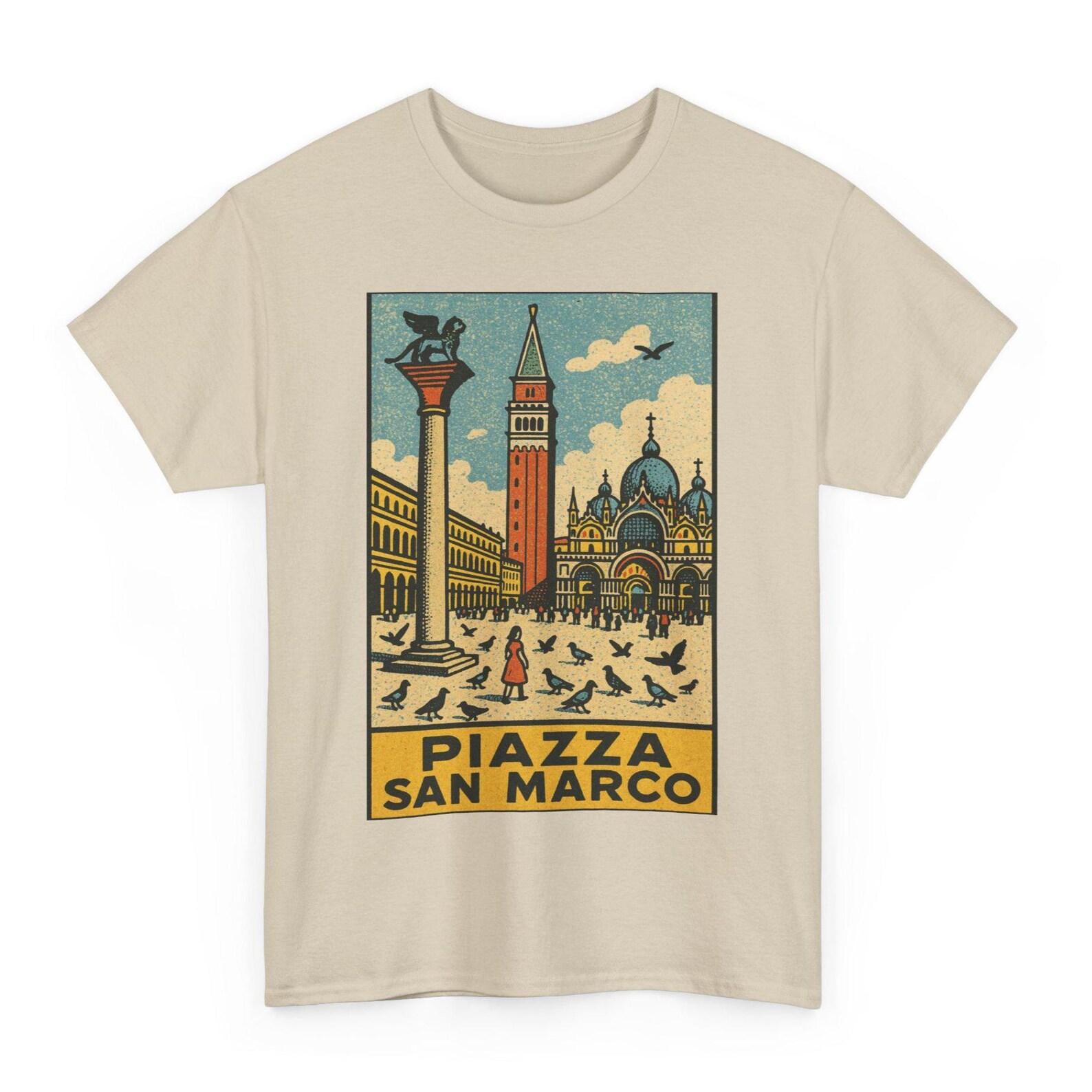 Piazza San Marco T-Shirt: Retro Comic Venice Landmark Tee XL