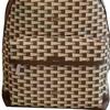 Bally Logo Zip Closure Leather Backpack Men Backpack Brown Beige 6307011