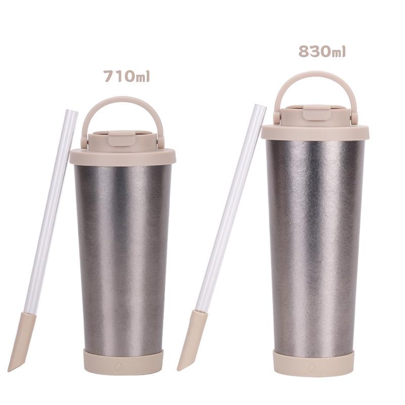 710Ml Double-Layer Pure Titanium Thermos Cup High Value With Straw Cup Men'S And Women'S Portable Water Cup Titanium Cup