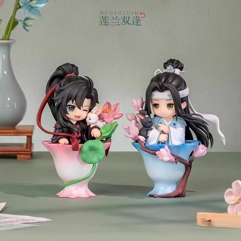 Genuine Mo Dao Zu Shi Porcelain Bloom Rhythm Series Blind Box Cute Wei Wuxian Lan Wangji Figurine Mystery Box Anime Gifts Toys