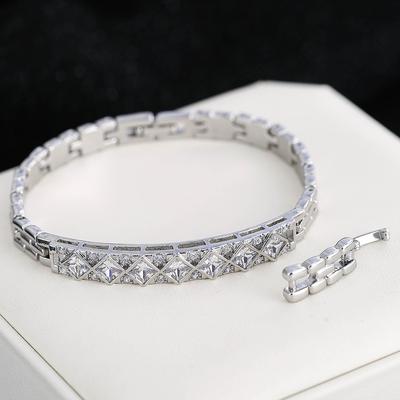 Geometrischer Stil Leichter Luxus Vielseitig Hochwertig Mikropavé Zirkonia Abnehmbares Armband