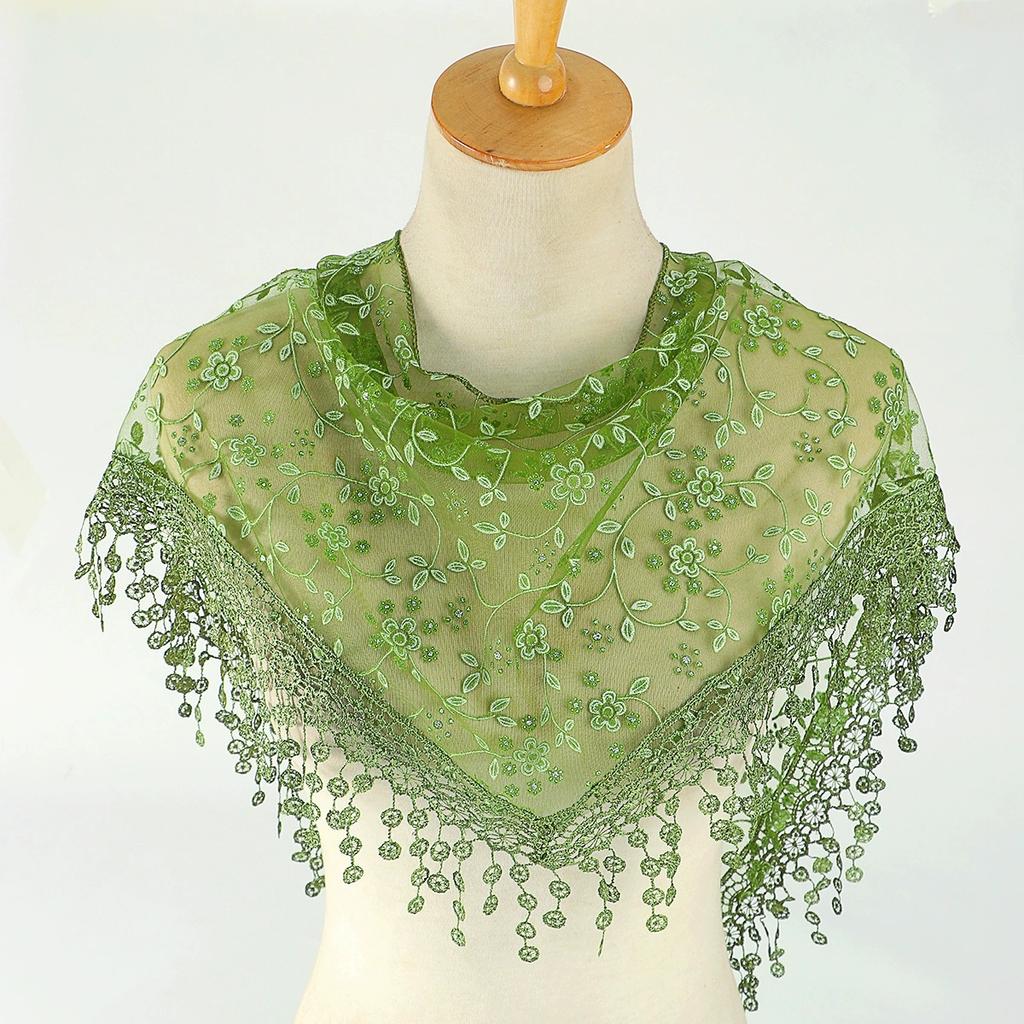 Women Triangle Bohemian Floral Tassel Scarves Shawl Female Spring Summer Headband Scraves