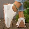 Fashion Women's Fashion Chunky Sneakers Autumn 2025 Non Slip Platform Sports Shoes for Women Thick Sole Lace Up White Vulcanized Shoes
