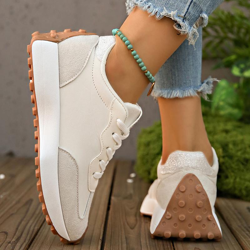Fashion Women's Fashion Chunky Sneakers Autumn 2025 Non Slip Platform Sports Shoes for Women Thick Sole Lace Up White Vulcanized Shoes