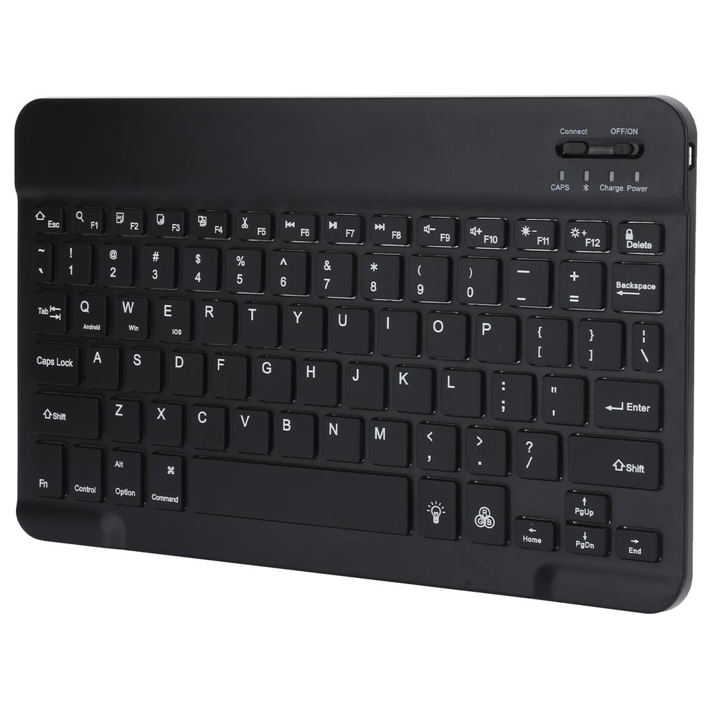 Bluetooth Keyboard UltraThin Colorful Backlit USB Chargeable Wireless for Smart Phones Tablets