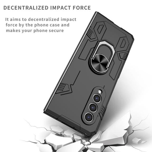 

Чехол с защитой от падения и подставкой с кольцом для Samsung Galaxy Z Fold 3 4 Fold4 5g Fold2 Fold3 Fold 2 Жесткие чехлы для телефонов с защитой от пота for Galaxy Z Fold 4 чёрный