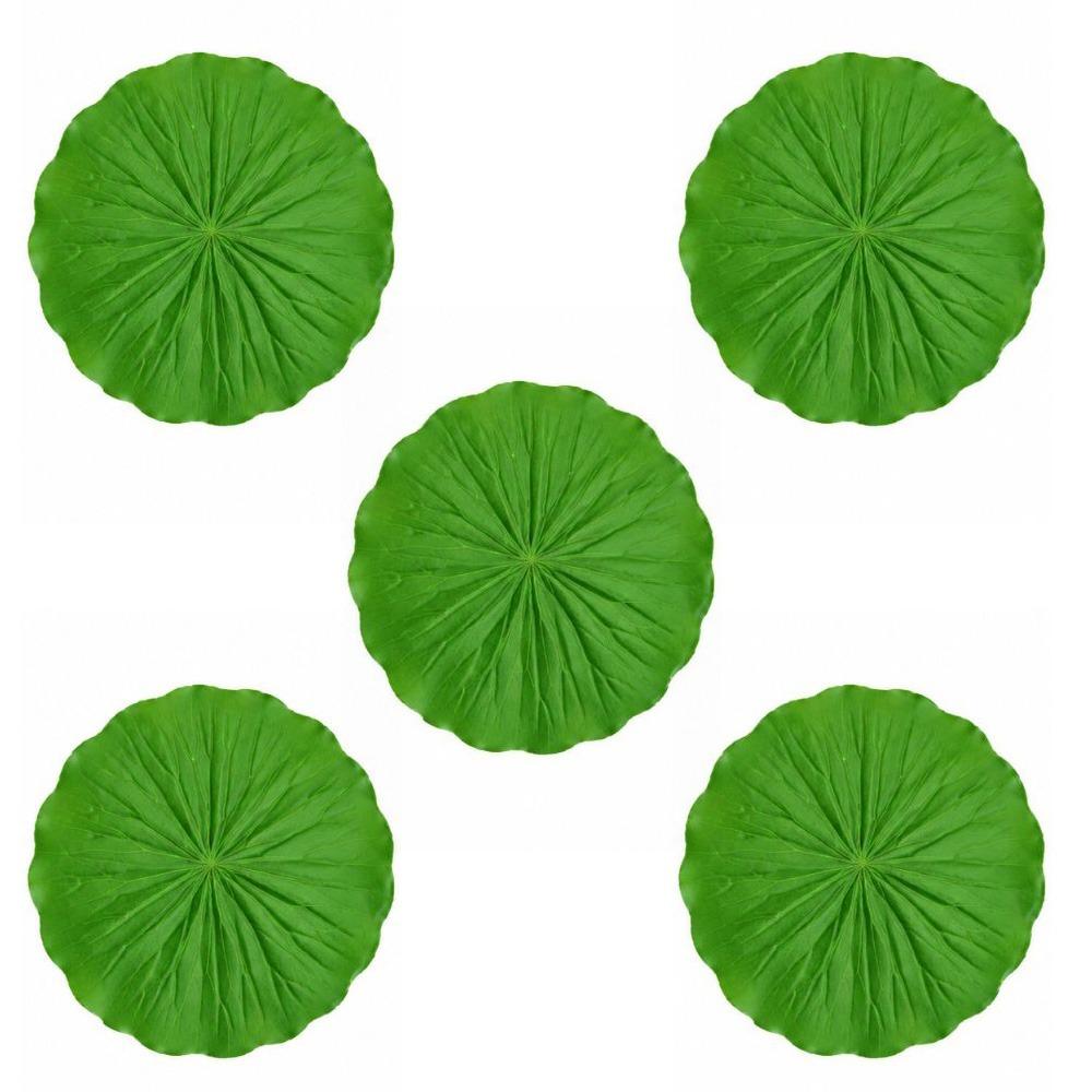 5Pcs Green Artificial Banana Leaf Mat 18/28/38cm Lotus Leaf Tray Liner for Food Display Decoration
