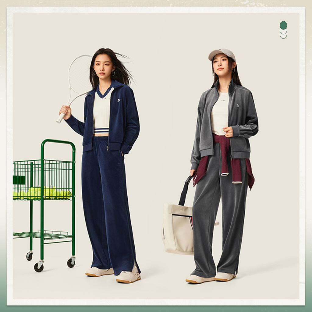 Li Ning Sports Lifestyle Serie Amerikanischer Retro Lässiger Modischer Vielseitiger Samt Strick Stehkragen Reißverschluss Sportjacke Damen Jacke AWDVC24-1