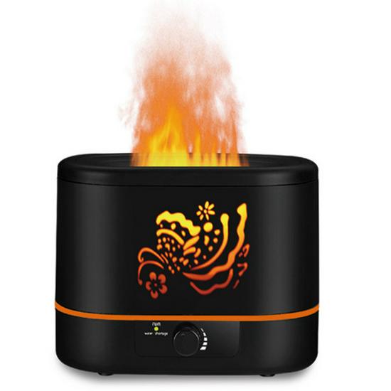 2L Large Capacity Flame Simulation Humidifier for Bedroom, Home, Office, Hotel - Silent Aroma Diffuser EU Plug