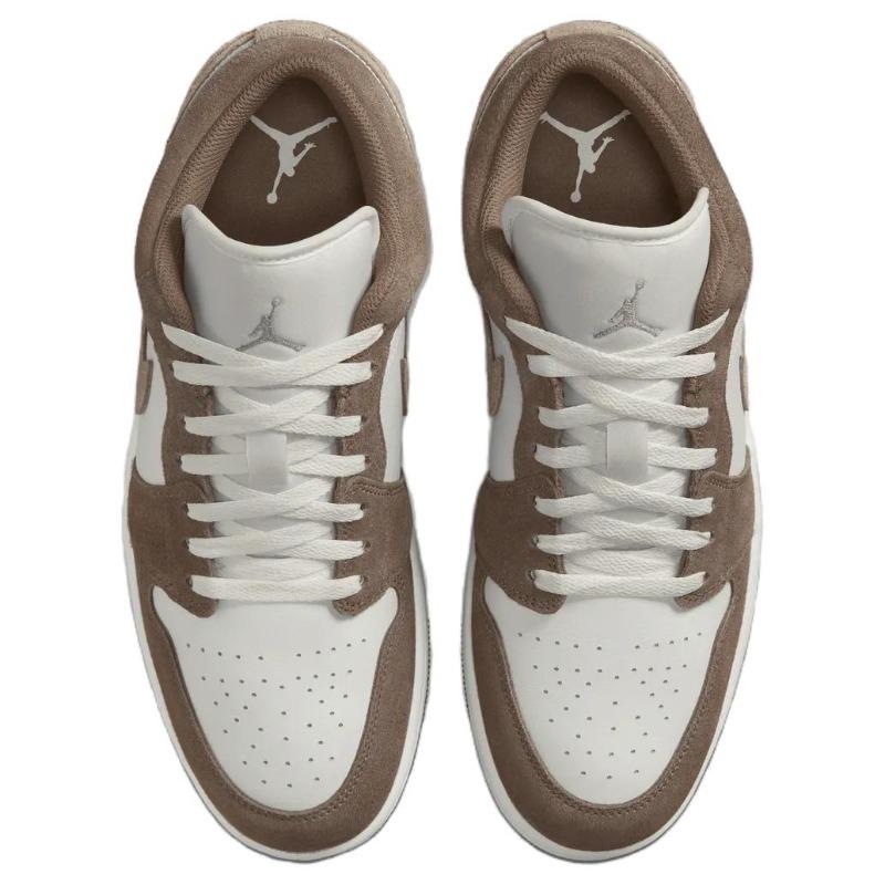 Jordan Air Jordan 1 Men Low-top Retro Basketball Shoes Olive Grey 553558-046