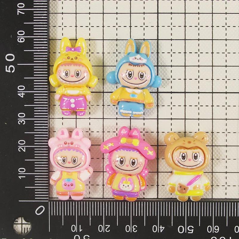 

10 шт. miniso sanrio кролик labubu смола плоская задняя часть кабошоны для изготовления ювелирных изделий своими руками мультяшные материалы для поделок ручной работы