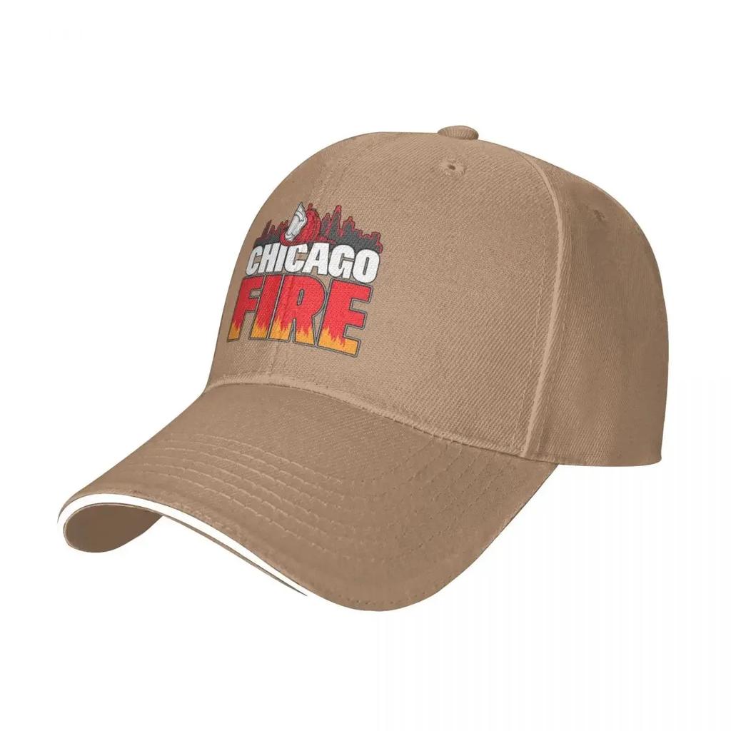 White Chicago Letters Fire DepartUnisex Hiking Baseball Caps Unisex High-end Male Beach Sunscreen Hats Peaked Cap