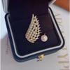 1 Piece Of Elegant Exquisite And Fashionable Imitation Pearl Wing Female Charm Adjustable Opening Ring Women'S Banquet Jewelry