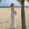 Damen Sommer Strand Urlaub Strandkleid Rückenfrei Neckholder Lange Kleider