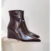 Elegant Pointed Fashion Slope Heel Season Fashion Boots Famous European and American Style High Fashion Temperament Heightening Women's Boots