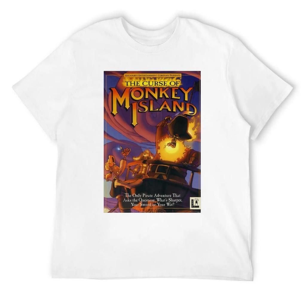 THE CURSE OF MONKEY ISLAND T-shirt Crewneck Sport  Funny Geek Tees Creative Leisure USA Size